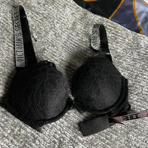 Black Lace and Rhinestone push up bra